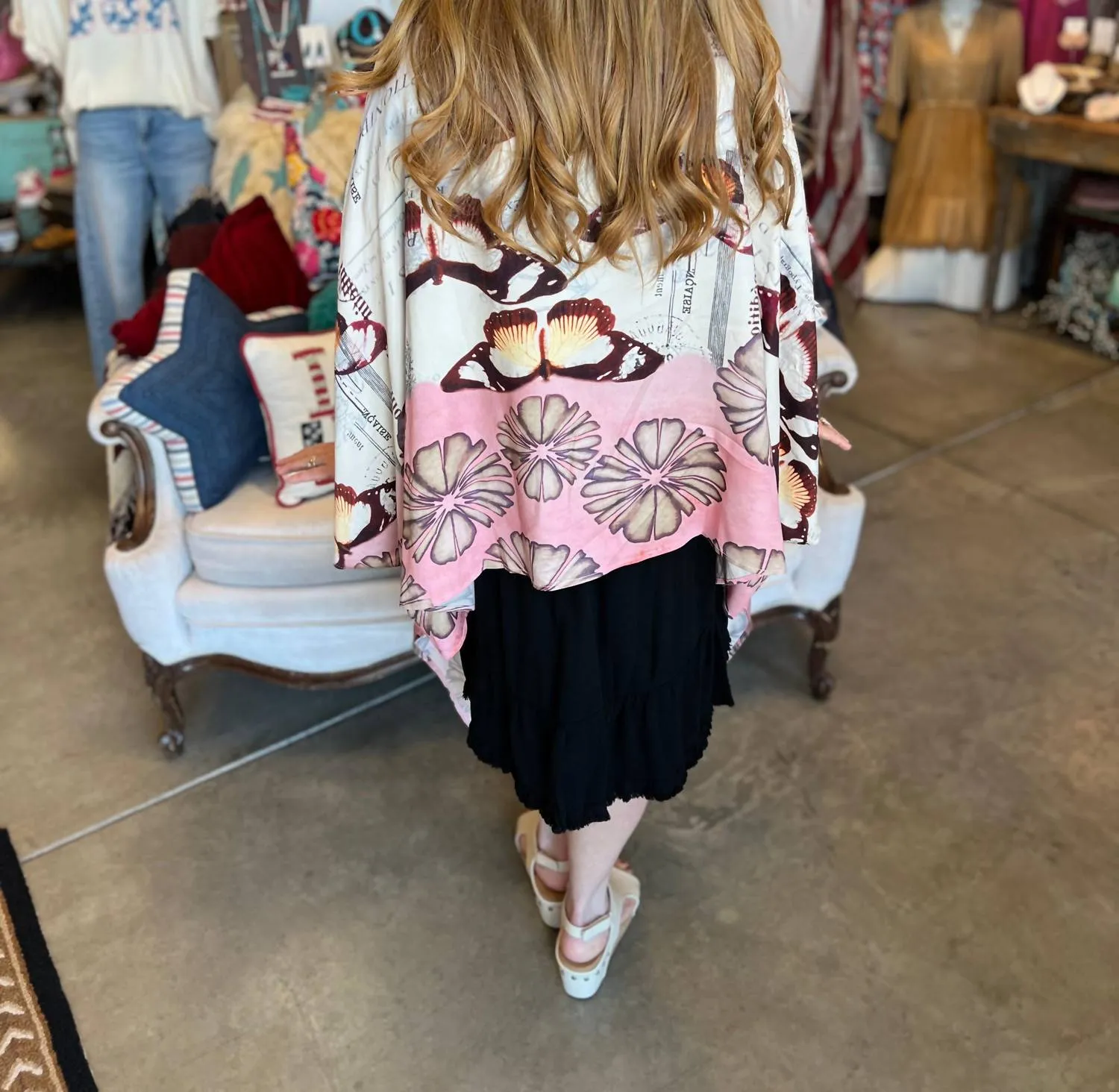 A Rare Bird - Boho Daisy Butterfly Kimono