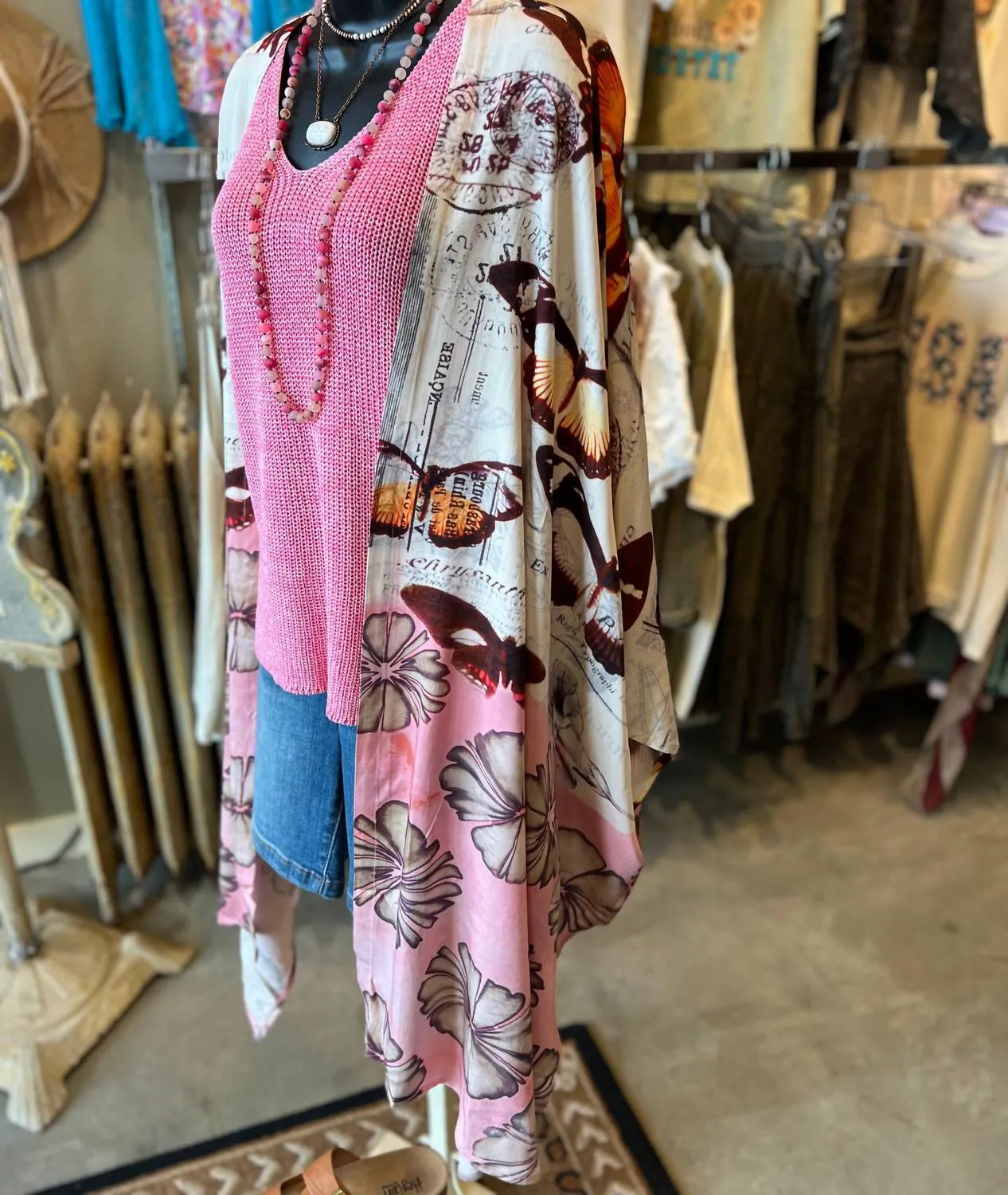 A Rare Bird - Boho Daisy Butterfly Kimono