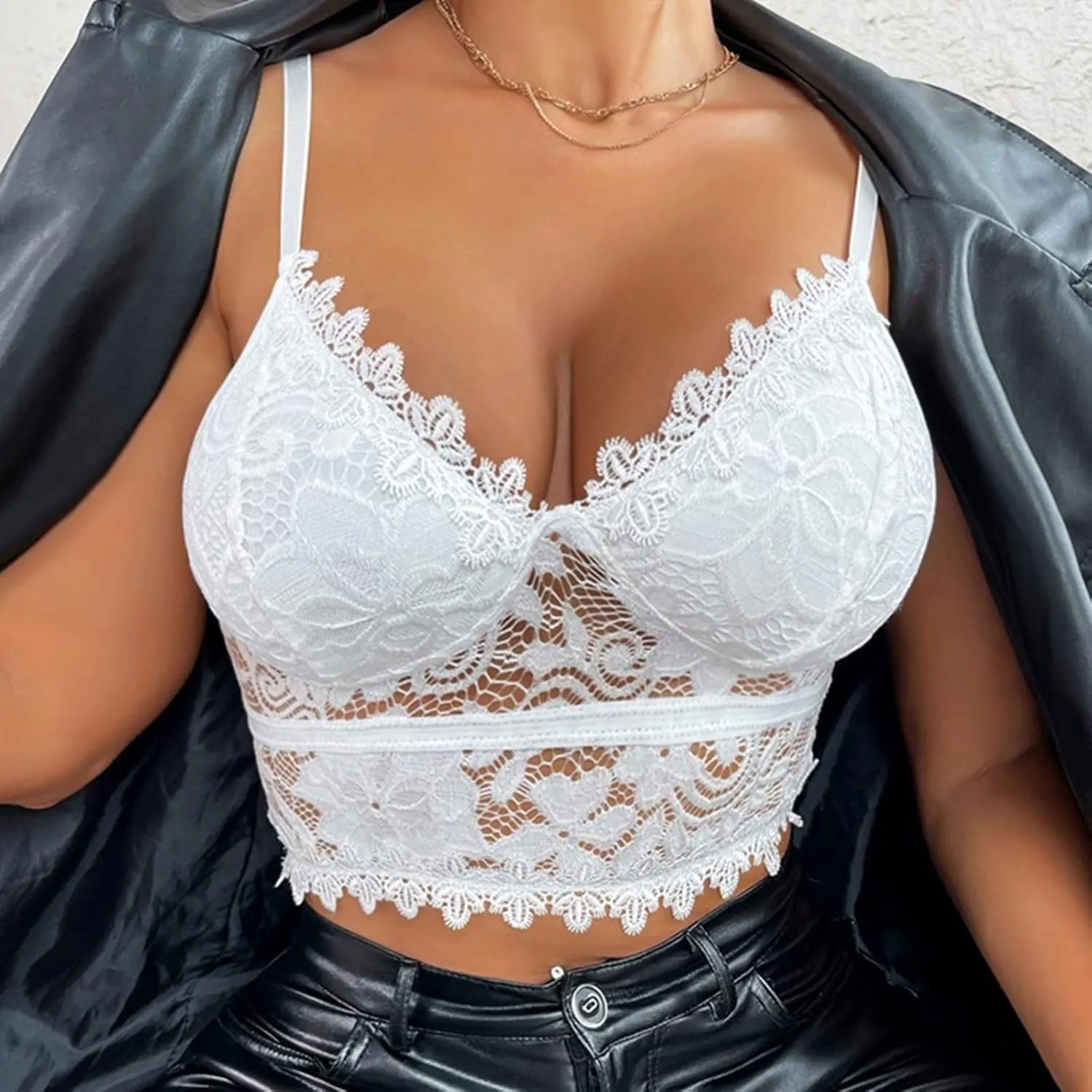 Black Crop Tops for Women Floral Bralette Bralet Bra Tank Cami Crop Underwear Rave Outfit