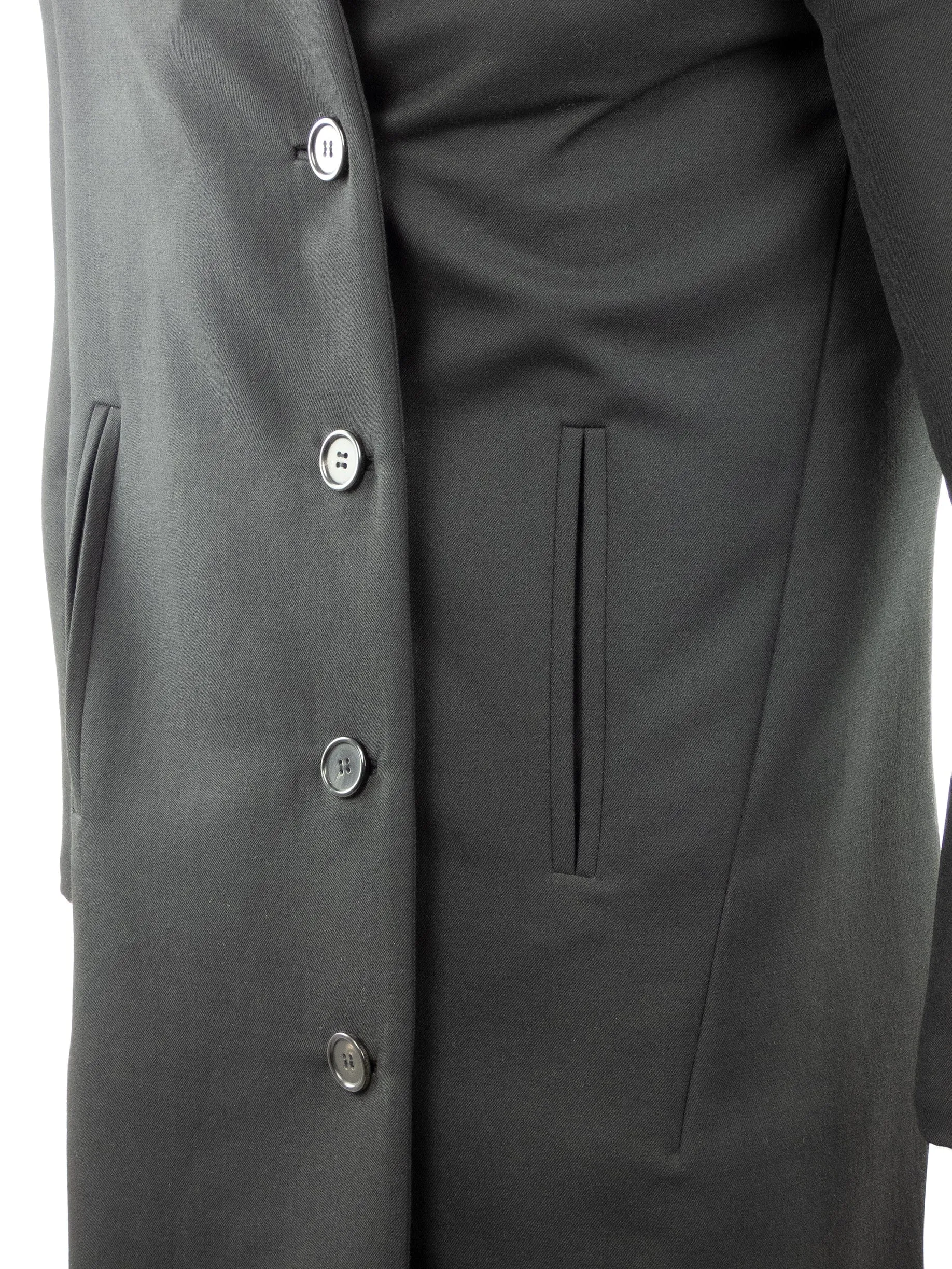 Black Longline Wool Coat