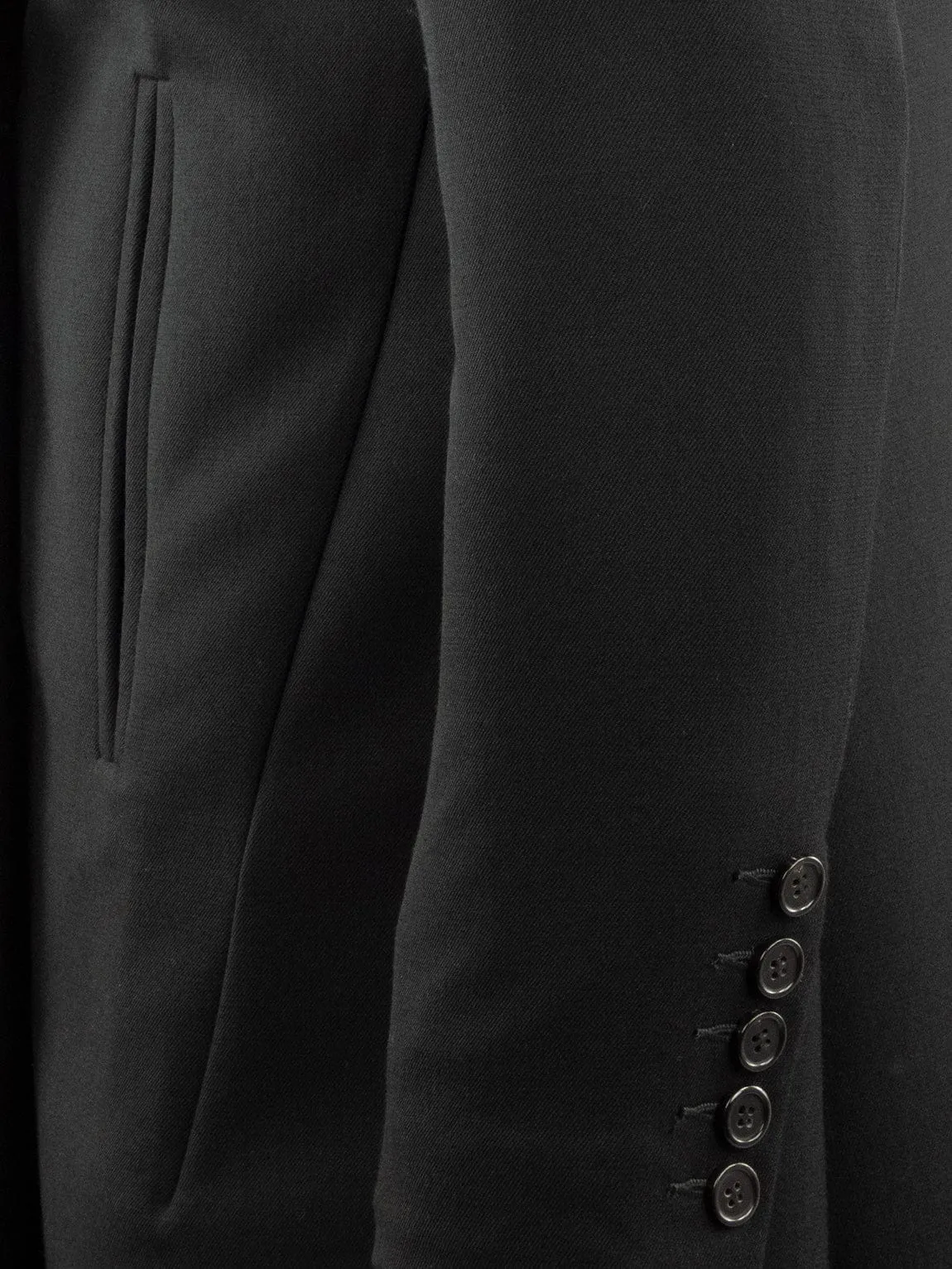 Black Longline Wool Coat