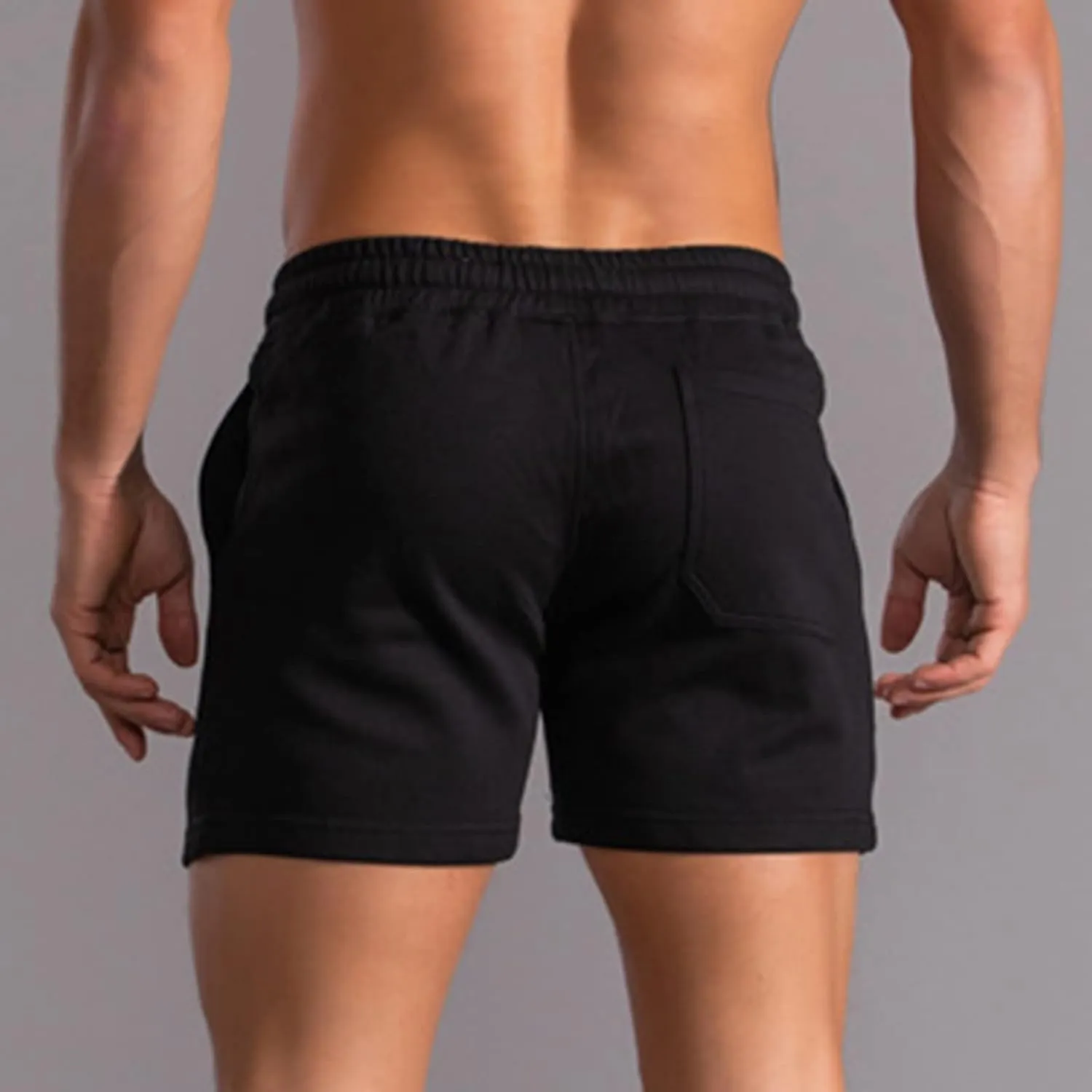 Mens Beach Summer Shorts Elastic Waist Drawstring Running Athletic Soft Cotton Shorts Vacation Lounge Comfy Sleepwear
