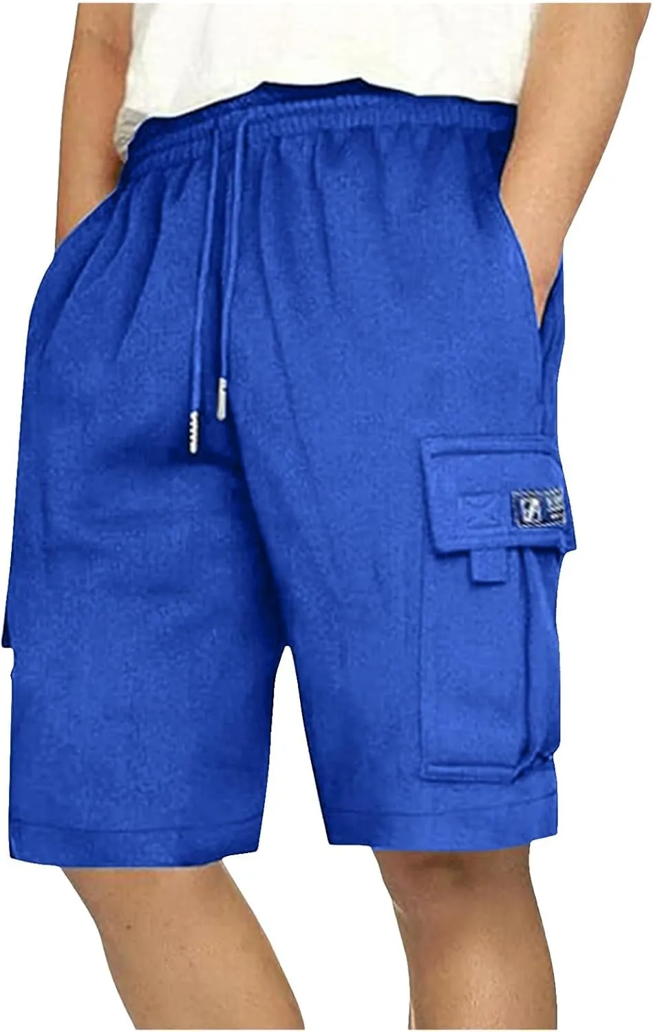 Mens Denim Shorts Men's Cargo Shorts Elastic Waist Tactical Shorts Relaxed Fit Workout Gym Jogger Outdoor Shorts with Multi-Pocket 2024 Fashion Clothes