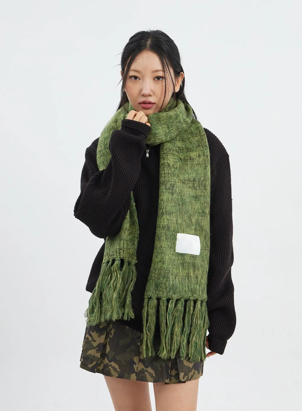 Mixed Color Fringed Scarf CJ317