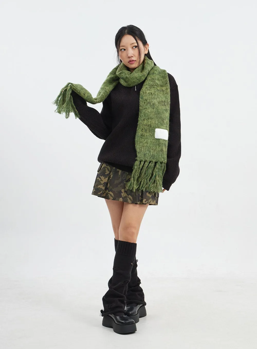 Mixed Color Fringed Scarf CJ317