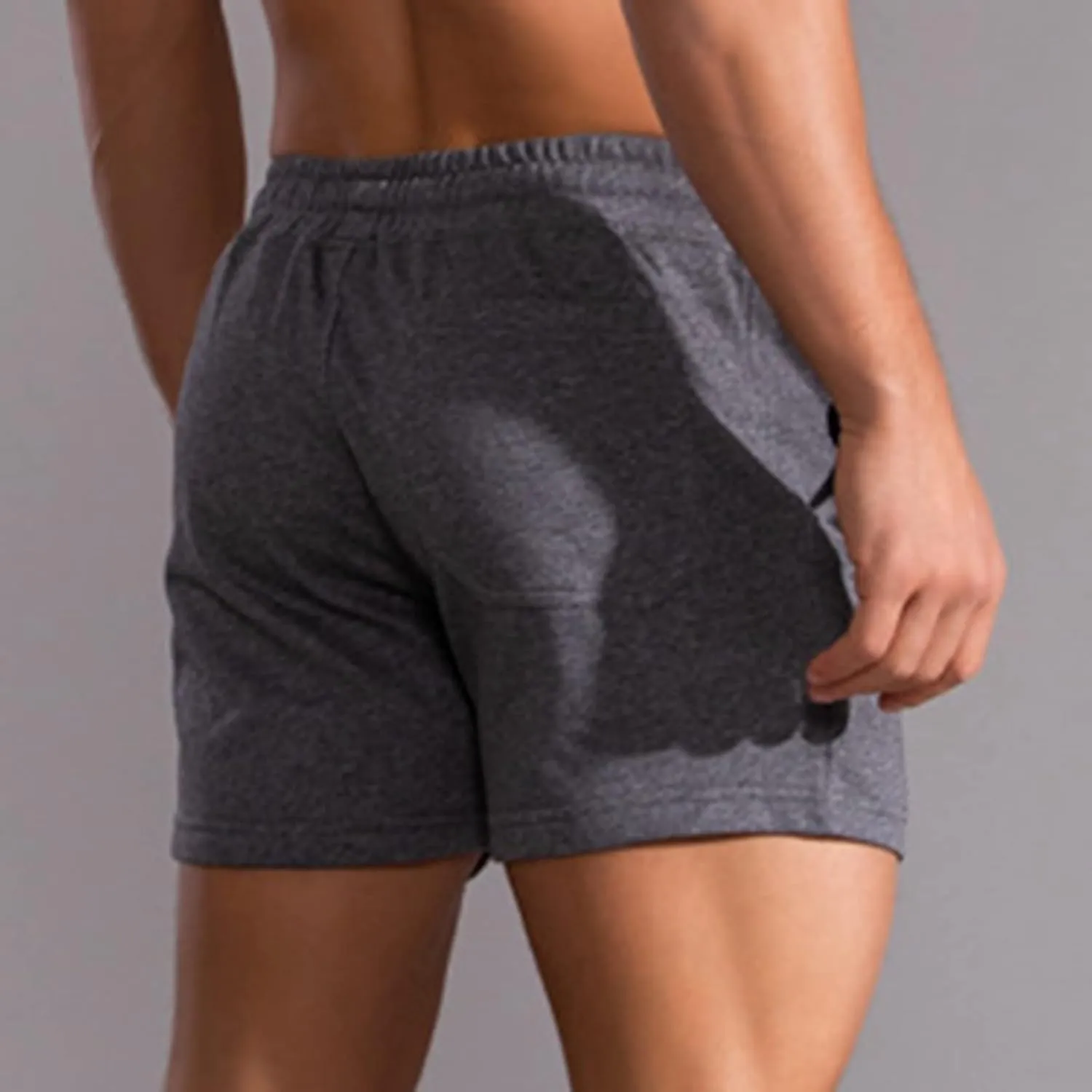 Muscularfit Mens Gym Workout Cotton Shorts 3 Inch Quick Dry Drawstring Shorts Summer Elastic Waist Casual Shorts with Pocket