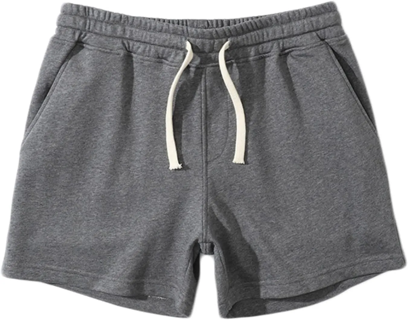 Muscularfit Mens Gym Workout Cotton Shorts 3 Inch Quick Dry Drawstring Shorts Summer Elastic Waist Casual Shorts with Pocket