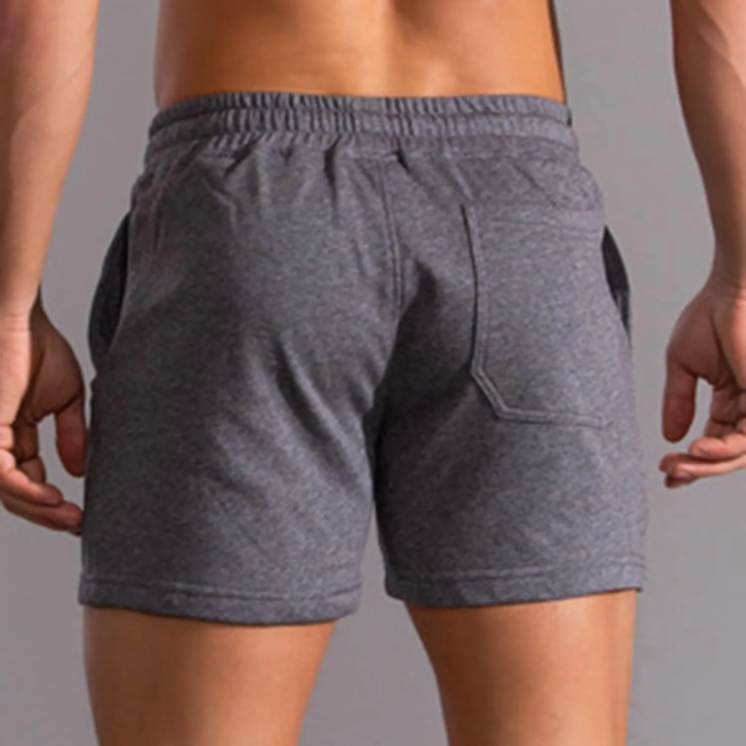 Muscularfit Mens Gym Workout Cotton Shorts 3 Inch Quick Dry Drawstring Shorts Summer Elastic Waist Casual Shorts with Pocket