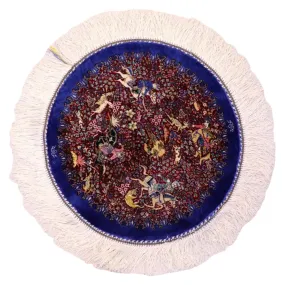 Round White Fringe Rug