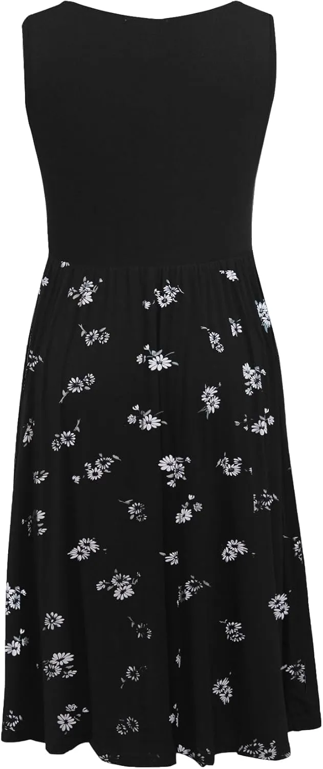 Smallshow Women's Sleeveless Nursing Dresses Patchwork Maternity Breastfeeding Dress