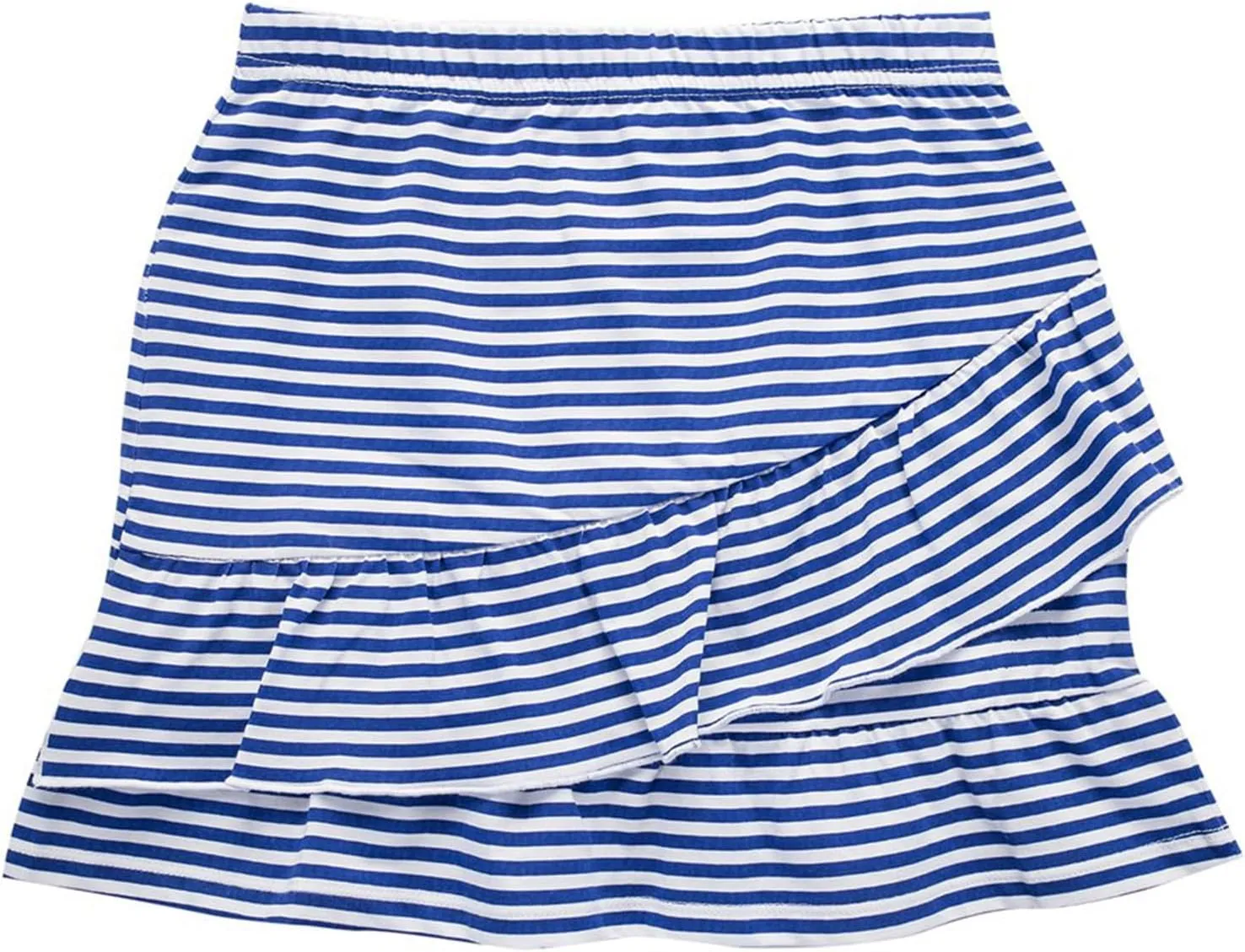 UNACOO 2 Packs 100% Cotton Tiered Ruffle Skirt with Elastic Waistband for Girls