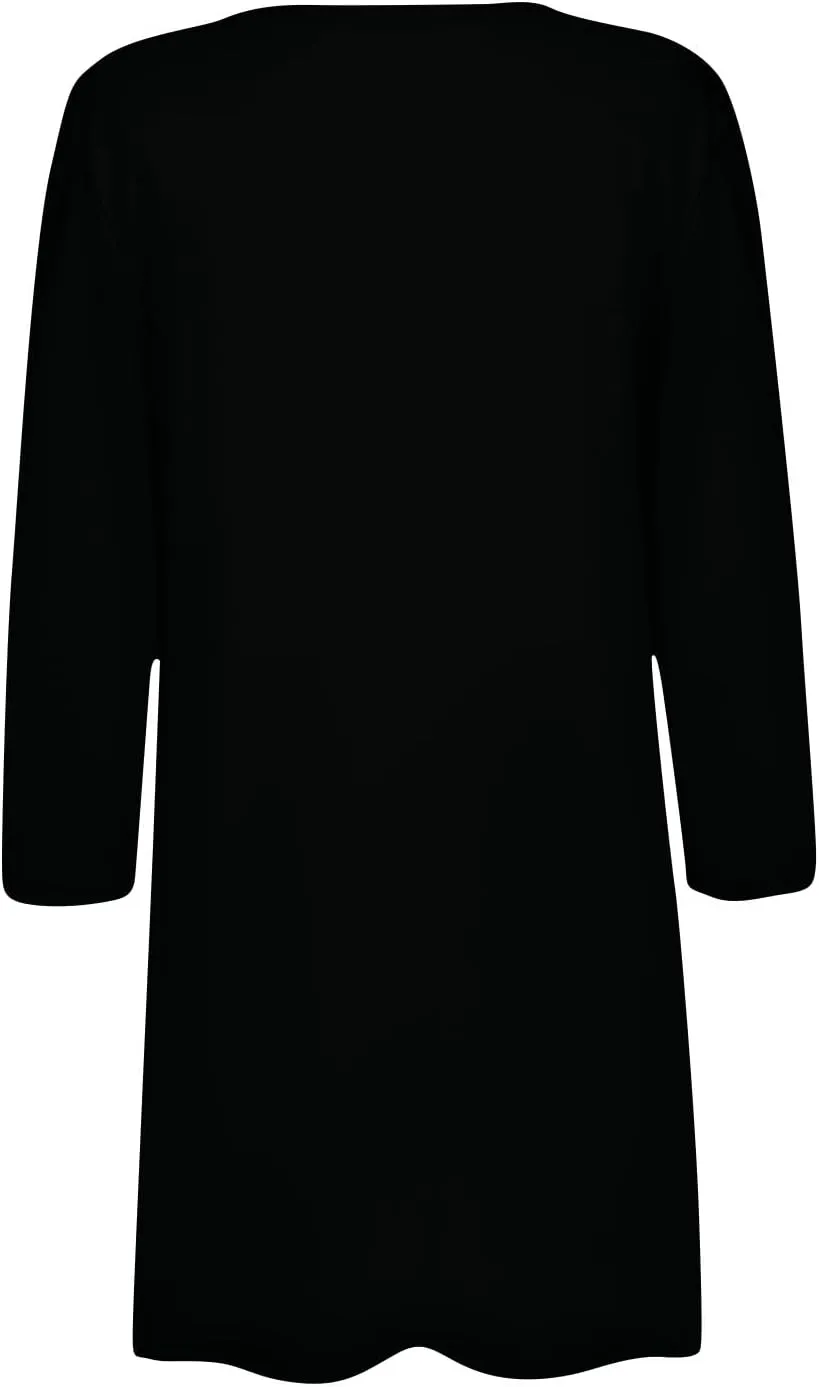 Women's Blazers & Suit Jackets, House Coats for Women with Pockets Solid 3/4 Sleeve Basic Summer Draped Cardigans